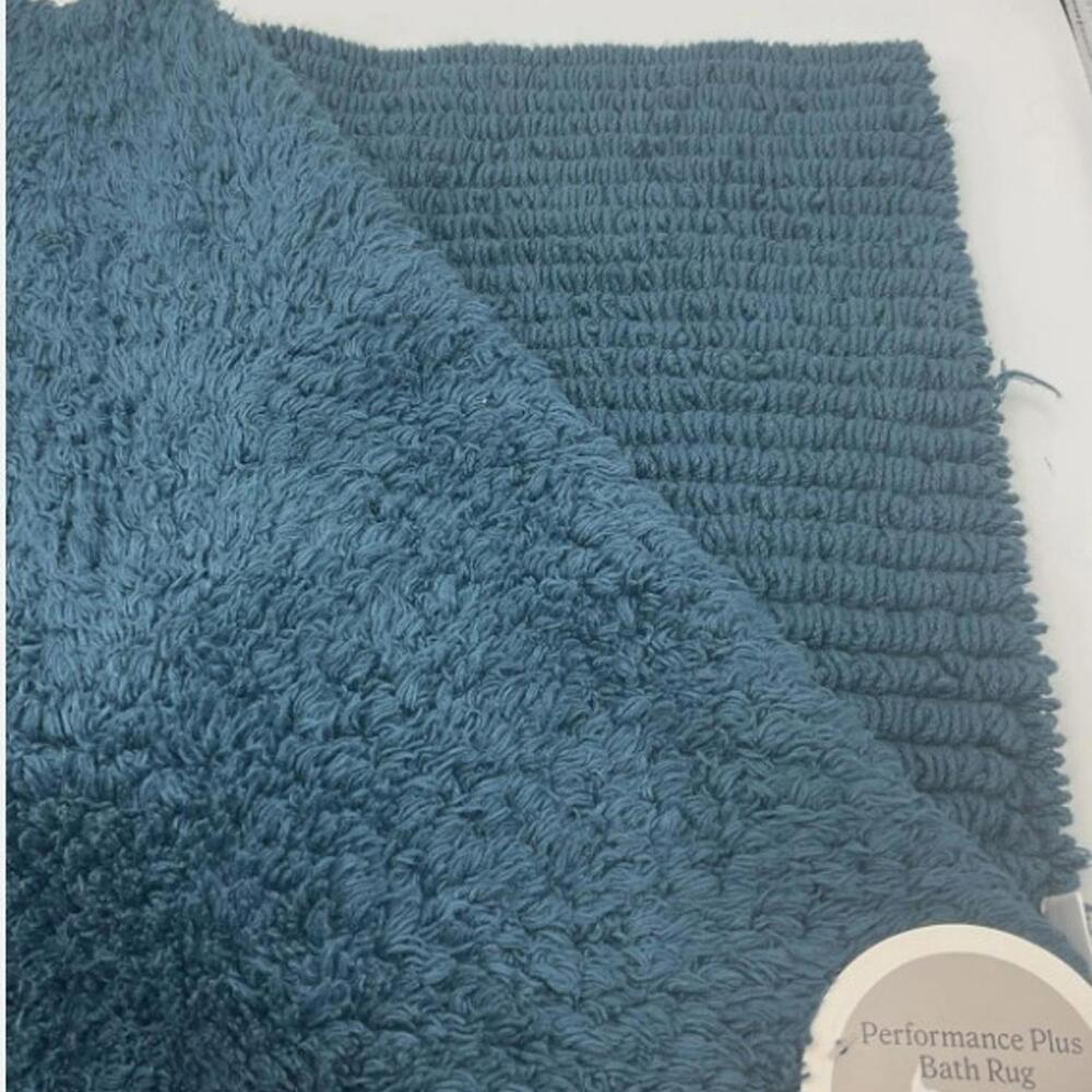 Threshold 100% Cotton Reversible Performance Bath Rug Jericho Bay Teal 20 X 34”